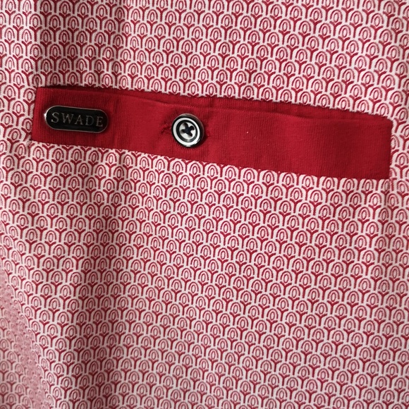 Swade British Designed Men's New without Tags Dress Golf Shirt Red Design 2XL - Picture 3 of 6